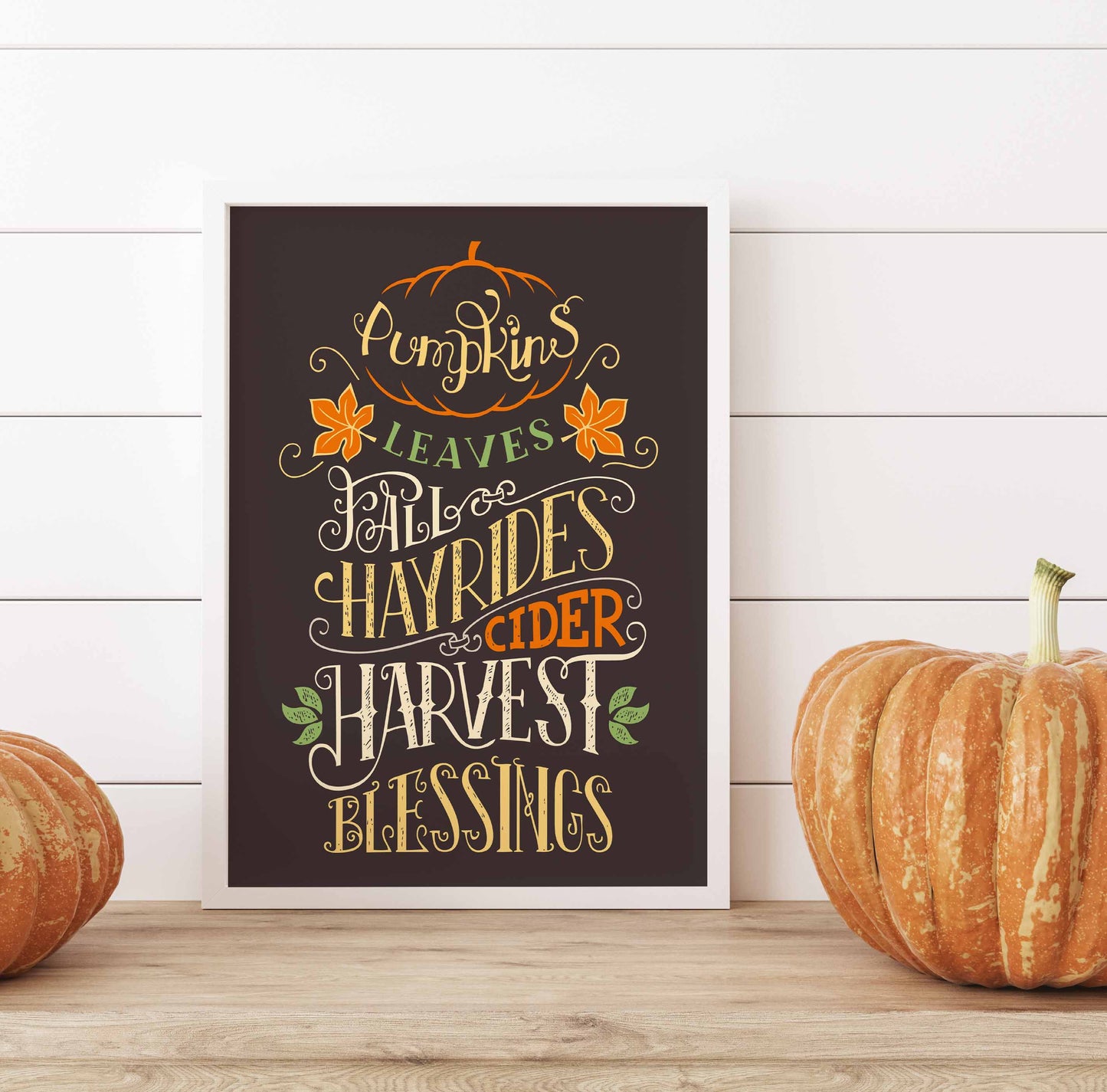 Pumpkins Leaves Fall Hayrides Cider Harvest Blessings